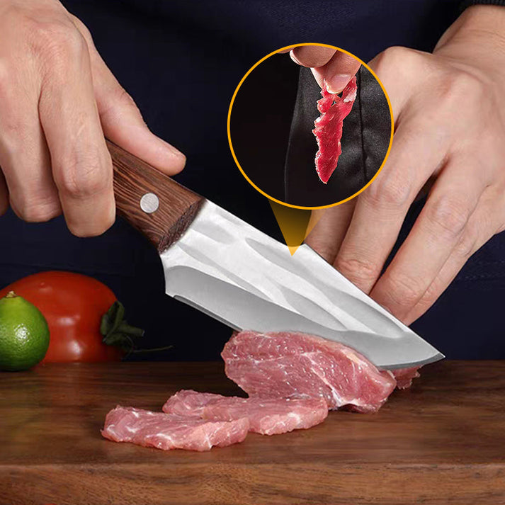 Boucher - Cuchillo súper afilado con funda de cuero